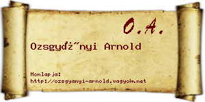 Ozsgyányi Arnold névjegykártya